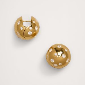 Crystal Dome Huggie Hoop Earrings