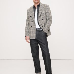 Plaid Double-Breasted Sport Coat
