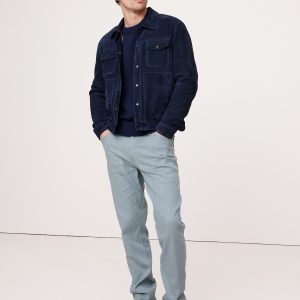 Straight Linen-Cotton Traveler Pant