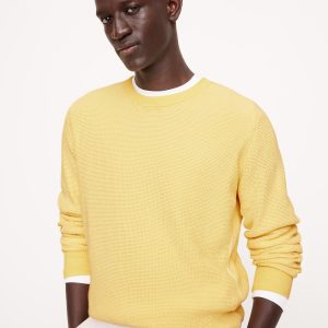 Linen-Cotton Waffle-Knit Sweater