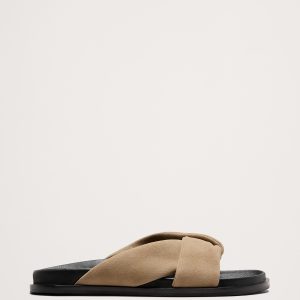 Leather Knot Slide Sandal