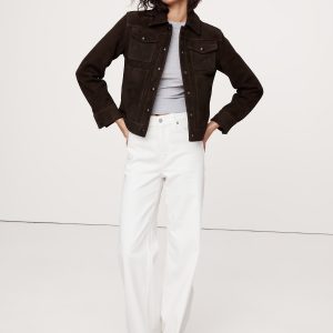 Relaxed Suede Trucker Jacket