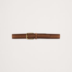 Cinza Nubuck Leather Belt