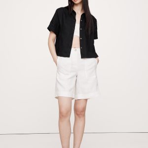 Boxy Linen Short-Sleeve Shirt