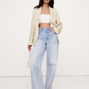 Linen-Viscose Open-Back Blazer