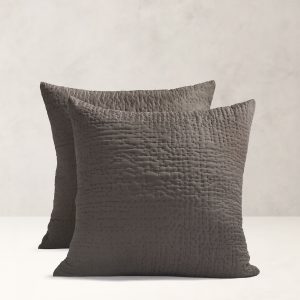 Hand-Stitched Abstract Silk Sham