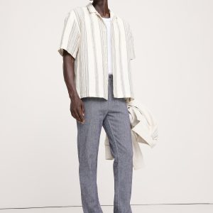 Slim Heathered Linen-Cotton Traveler Pant