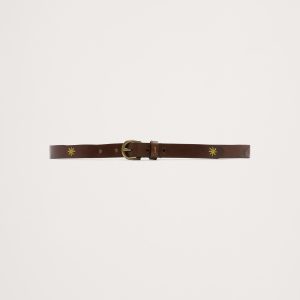 Embroidered Leather Belt by Dragon Diffusion
