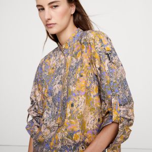 Cotton Poplin Zip Popover Top