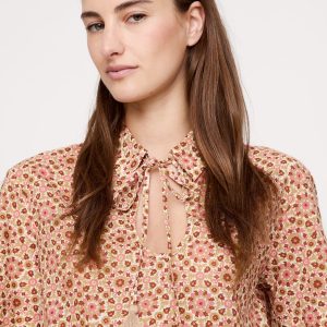 Cotton Popover Shirt with Tassel Tie