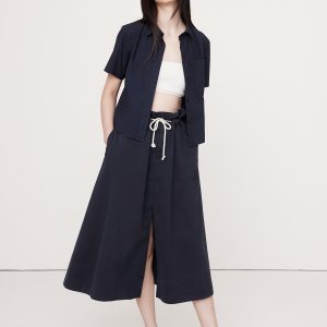 Boxy Cotton Poplin Short-Sleeve Shirt