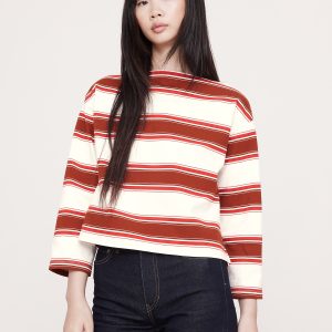 Relaxed Cotton Boat-Neck Top
