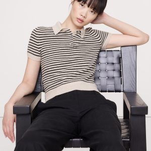 Lightweight Cashmere Short-Sleeve Sweater Polo