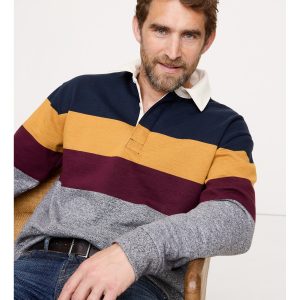 Tri-Stripe Brushed Rugby Shirt