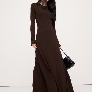 Paneled Knit Maxi Dress