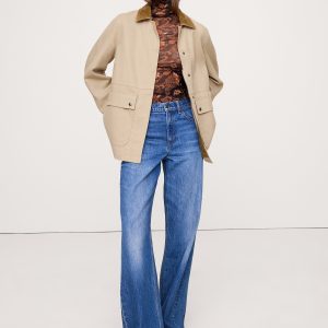 Canvas Chore Coat with Corduroy Collar