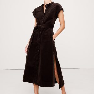 Corduroy Midi Shirt Dress