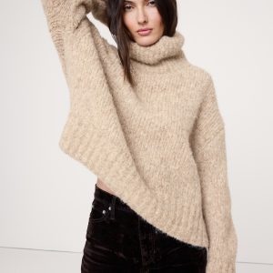Italian Alpaca-Blend Funnel-Neck Sweater