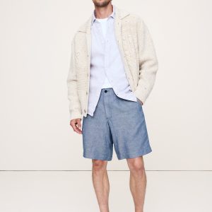 9.5" Linen-Cotton Pull-On Bermuda Short