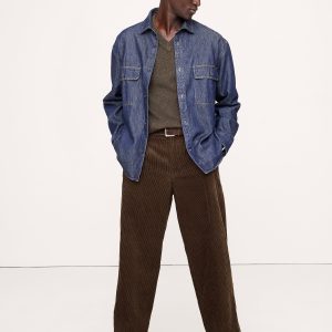 Loose Pleated Corduroy Pant