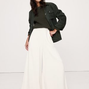 High-Rise Wide-Leg Crepe Palazzo Pant