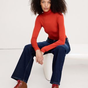 Luxe Wool-Blend Turtleneck T-Shirt