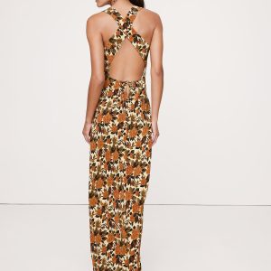 Matte Silk Cowl-Neck Backless Maxi Dress