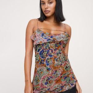 Georgette Cowl-Neck Tank